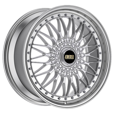 سوبر Rs برايت سيلفر BBS عجلات ألمنيوم مزورة 6061-T6
