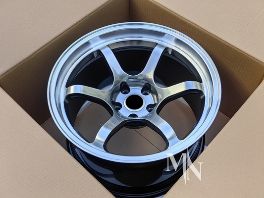 عجلات Advan R6 لنيسان GTR R32 R33 R34 R35 18 19 20 بوصة الأسود الإصدار ألواح سبيكة